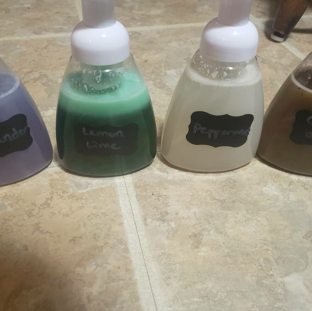 Custom foam hand and body soaps